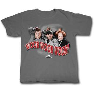 Three Stooges T Shirt Woob Woob Woob Gray Funny Tee  