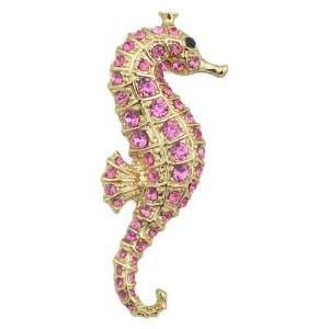  Pink Seahorse Austrian Crystal Pin Brooch Jewelry