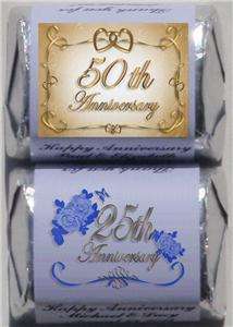 60 ANNIVERSARY NUGGET CANDY LABELS FAVORS PERSONALIZED WRAPPERS 25th 