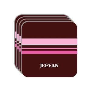 Personal Name Gift   JEEVAN Set of 4 Mini Mousepad Coasters (pink 
