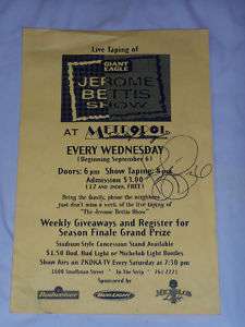 Jerome Bettis, Pgh Steelers, Signed Show Taping Poster  