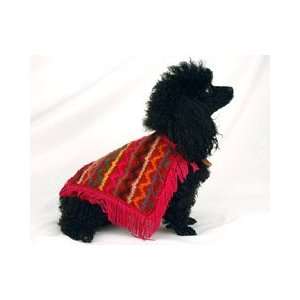 Popular Magenta Knit Dog Poncho with Fringe (Large)  