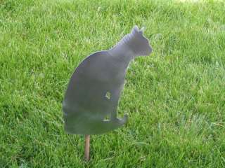 Cat kitty sitting yard garden stake metal art feline #3  