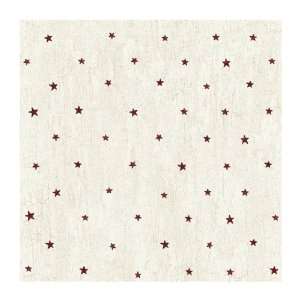   HK4710 Tin Stars Wallpaper, Off White/Burgundy