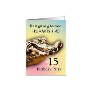   15 Party Invitiation. A big alligator smile for you Card: Toys & Games