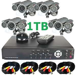   Surveillance Security H.264 DVR 650 TV Lines Long Range Cameras System