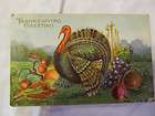   ANTIQUE EMBOSSED NO. 125 THANKSGIVING TURKEY GREETING POST CARD LOOK