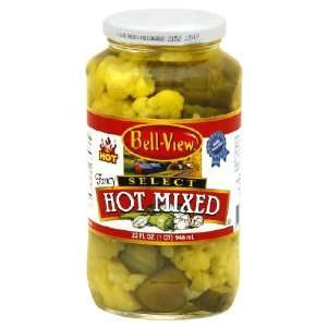 Bell View, Pickle Hot Mix, 32 OZ (Pack of 6)  Grocery 