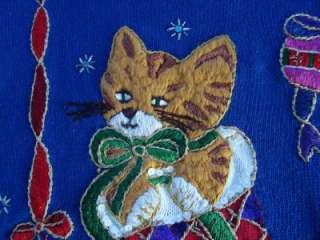 UGLY CHRISTMAS SWEATERS FIND UR FANCY KITTY IN STOCKING ORNAMENTS 