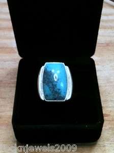 UNISEX STERLING SILVER RING BLUE TURQUOISE SPIDER MATRIX  9.7 GRAMS 