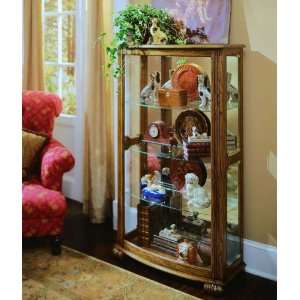  Pulaski Pepper Oak Mantel Curio Cabinet