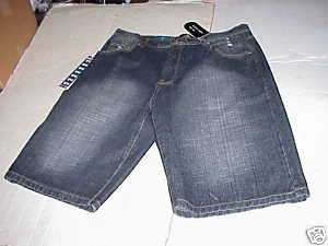BROOKLYN XPRESS Urban Black Denim Shorts 40W NWT  