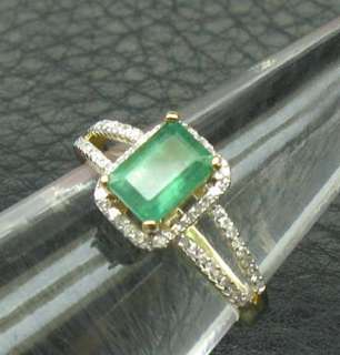 0mm Genuine Natural Gorgeous Emerald Ring 1.09ct