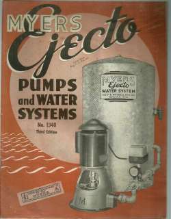 1940 Myers Ejecto Pumps & Water Systems booklet EJ40  