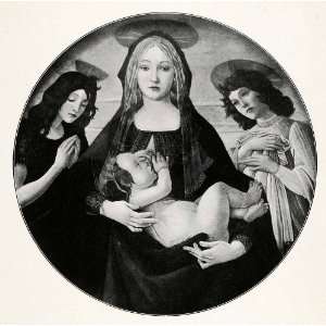   Art Virgin Mother Mary Magdalen Jesus Angels   Original Halftone Print