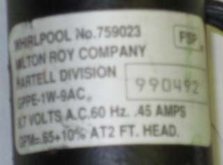 Whirlpool Hartell Condensate Pump, # GPPE 1W 9AC  