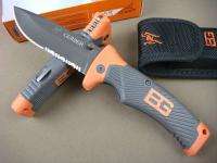  Bear Grylls Ultimate Tactical Folding Sheath Half Serrated Knife 