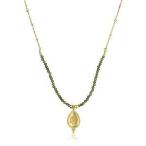   Satya Jewelry Rooted in Balance Jade 24k Yellow Gold Plated Necklace
