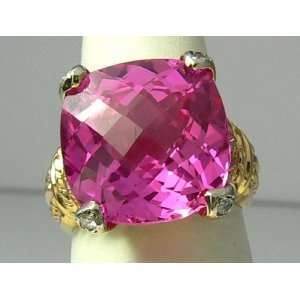  Gorgeous! Pink Topaz & Diamond Ring 12cts: Everything Else