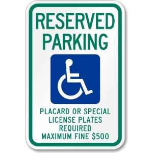  Reserved Parking Placard Or Special License Plates 