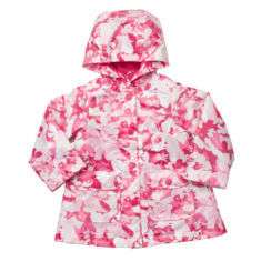 NWT OshKosh Big Girls Pretty Pink Print Rain Jacket  