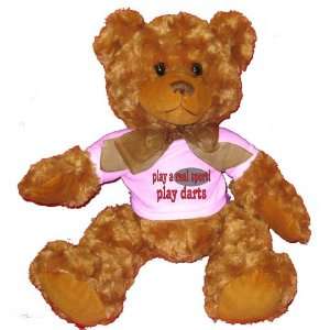  play a real sport Play darts Plush Teddy Bear with WHITE 