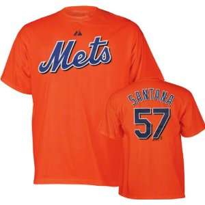  Johan Santana New York Mets Youth T Shirt: Orange #57 