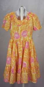 Vtg Womens H BAR C Rockabilly Flower Dress  