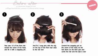 Pinkage Top cover Bangs Fringes Clip in on Hair extension[Girls 
