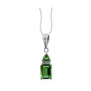 Lab Created Emerald and Diamond Accent Pendant Sterling Silver at 