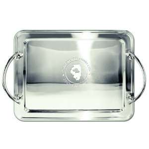  Silver Finish Rectangular Tray with Handles Kitchen 