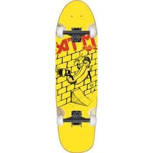  ATM Hot Dog Cruiser Complete Skateboard   7.75 Yellow w/Mini 