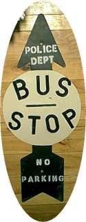 Vintage Original 1935 NYC Bus Stop Railroad Sign ***  