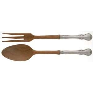   Mono) Wooden Bowl 2 Piece Salad Set, Sterling Silver: Kitchen & Dining