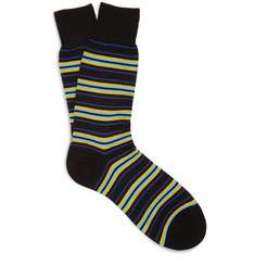 Richard James Striped Merino Wool Blend Socks