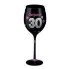   Her Majesty Gorgeous 30 Crystal Embellished 20 Ounce Black Wine Glass