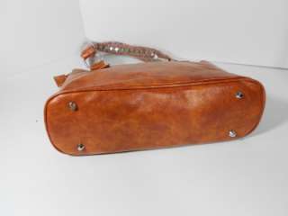 Western Handbag Purse Brown Heart w/Wing Silver Hardware Detail  