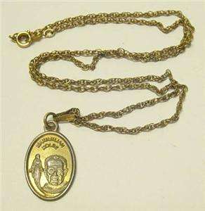 Beautiful Vintage G F Rare Maximillan Kolbe w 1/20 12K Gold Chain 