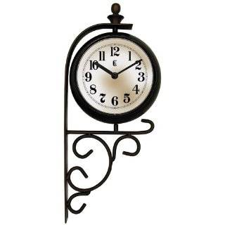 Geneva Double Sided Rotating Outdoor Clock, Brown
