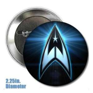  Star Trek Button Black ~ Star Fleet Badge 2.25 Inches in 