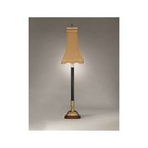   32 Solid Brass Candlestick Table Lamp w/ Wood Base