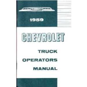 1959 CHEVROLET TRUCK Full Line Owners Manual User Guide