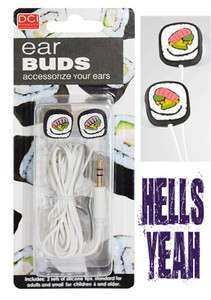   Buds Earphones Sushi Design for Portable Device iPod  Player Gaming