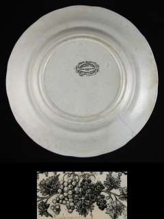 Antique French Creil Montereau Porcelain Plate 19th c.  