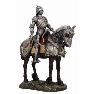   Knight on Calvary Horse Statue Figurine Suit of Armor: Home & Kitchen