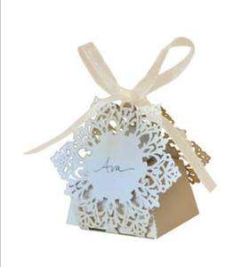 25 Snowflake Lazer Cut Crystal Shimmer Wedding Party Favor Boxes 