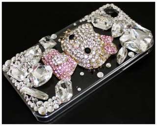 Luxus Hello Kitty Bling Strass Tasche Case Etui Hülle Cover f iPhone 