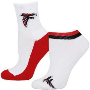  NFL Atlanta Falcons Ladies White Red Two Pack Socks 