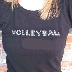  Clear Rhinestones Volleyball Shirt