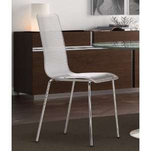  Zuo Modern Stripy Chair in White   Set of 4 Furniture 